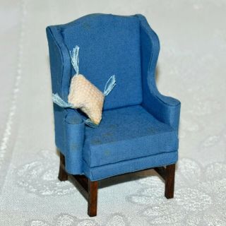 House Of Miniatures 40016 Chippendale Wing Chair Assembled Finished Built 1:12