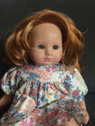 Gotz Puppe Doll Rare 16” 360 - 16 Doll Red Orange Hair Blue Eyes In Gotz Dress