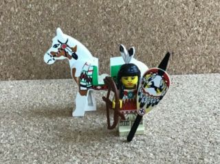 Lego Western Female Indian On Painted Horse Vintage Shield Quiver Bow.  Htf