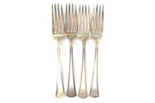 Set Of 4 Antique Alvin Silver Plated Dinner Forks George Washington Pattern