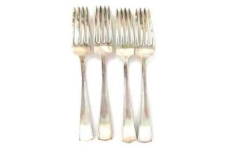Set of 4 Antique Alvin Silver Plated Dinner Forks George Washington Pattern 2