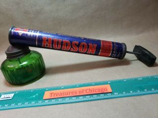 Vintage Hudson Bug / Garden Sprayer Duster W/ Glass Jar 1960s