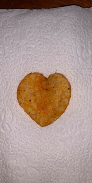 Very Rare Perfect Heart Shaped Potato Chip.  Perfect Shape