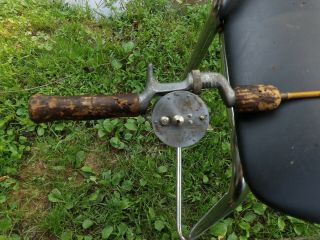 Antique/vintage Very Rare Steel Fishing Rod.  W/bronson Mercuery Reel