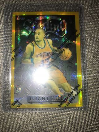 Grant Hill 1996 - 97 Topps Finest Gold Refractor Rare 130 Pistons Duke Sp