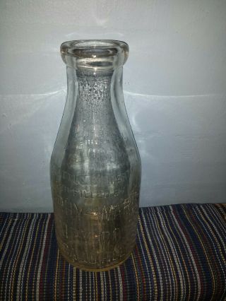 Rare Early Murphy - Ward Dairy Co.  Chicago - Ill.  Quart Milk Bottle With Stars