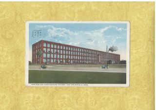 Ma East Springfield 1917 Antique Postcard Westinghouse Factory Mass Old Cars