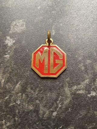 Authentic Vintage Mg Motor Car Key Ring Fob Badge British Automotive Morris Rare