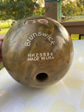 Brunswick Gold Rhino Pro Bowling Ball 15lbs Vintage (rare)