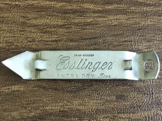 Vintage Ekco Rare Esslinger Extra Dry Beer Bottle Opener - Marked Chicago Illinois