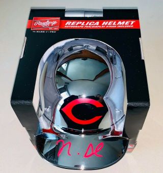 Nick Senzel Cincinnati Reds Auto Signed Mini Helmet Jsa Witness Chrome Rare
