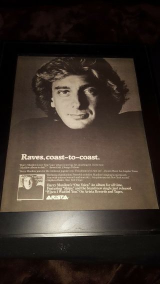 Barry Manilow One Voice Rare Promo Poster Ad Framed