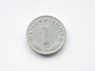 GERMAN Coin 1945 A 1 REICHSPFENNIG Zinc SWASTIKA 3rd Reich WW2 Pfennig RARE 3