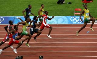 044 Usain Bolt - 100 M Running Jamaica Game Champion Olympic 39 " X24 " Poster