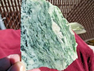 Rfm - Rare Harry Winters Jade From Oregon,  Lapidary Rough Rock Slab Beads Cabs