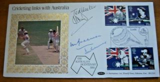 V/rare 1988 Australian Bicentenary First Day Cover Signed By 4 Stars Of The Past