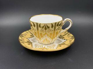 Royal Stafford 8511 Yellow Gold Tea Cup And Saucer Set Bone China England Rare