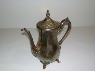 Vintage Silver Tea Pot William W.  M.  Rogers Victorian Rose