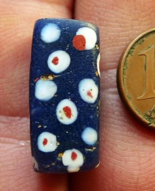 Perle Verre Ancien Murano Mali Afrique Antique Dot Venetian Glass Trade Bead V7