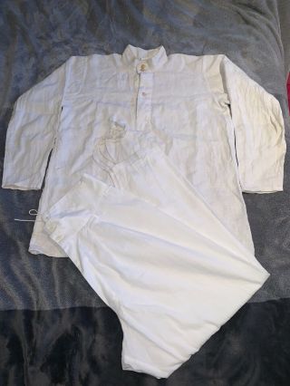 Very Rare Pre Ww1 Imperial Russian Army Private - Nco White Cotton Shirt & Pants