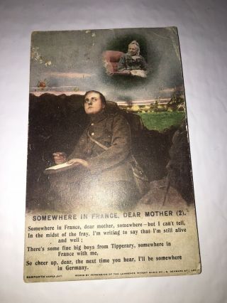 Rare World War 1 One Post Card From Shorncliffe Army Camp In England