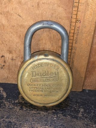 Antique Vintage Dudley Combination Padlock - Lock - No Combination s 3