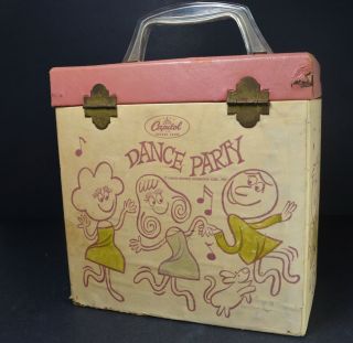 Rare Vtg 45 Record Carrying Case Capitol Records Dance Party 1961