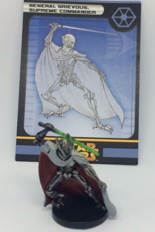 Star Wars Miniatures General Grievous,  Supreme Commander 32 With Stat Card Rare