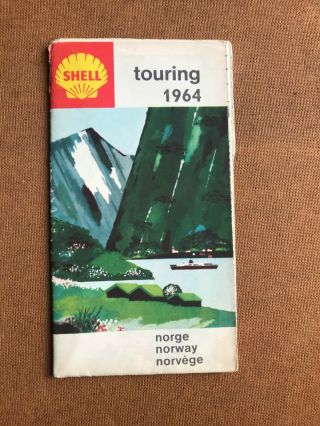 Vintage Shell Touring Road Map Of Norway 1964 Road Atlas