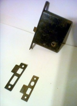 Vintage Mortise Door Lock And Strike Plates - Antique Door Lock & Strike Plates