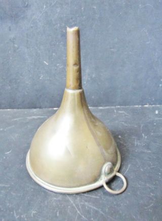 Vintage Brass 4.  5 In (11cm) Funnel With Built In Sieve