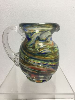 Imperial Glass End Of Day Swirl Mini Pitcher Creamer Rare Hard To Find