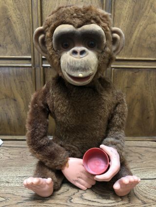 Rare Vintage 1960s Alps Japan Dice Throwing Monkey Toy For Repair/restoration