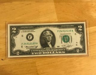 1976 Uncirculated Usa $2 Two Dollar Bill Rare Collectible