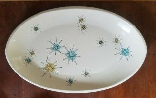 Vtg Mid Century Franciscan Atomic Starburst 15” Oval Serving Platter Rare Size