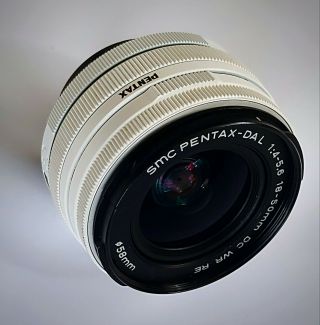 White Pentax 18 - 50mm F/4 - 5.  6 Smc Da L Dc Wr Re Lens Retractable Zoom Prime Rare