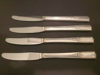 4 Wm A Rogers Oneida Ltd King Arthur Pattern Silverplate Flatware Grille Knives
