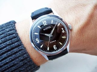 Rare Black Russian Vostok / Wostok Military Vintage Wristwatch 1960 