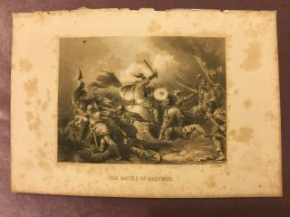 Antique Book Print - The Battle of Hastings - 1875 2