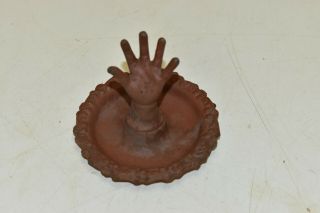 L101 Rare Vintage Wilton Cast Iron Hand From The Grave Gothic Figural Ashtray