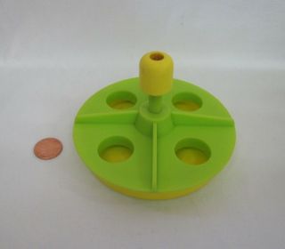 Fisher Price Vintage Little People Merry Go Round School Playground Green Yellow