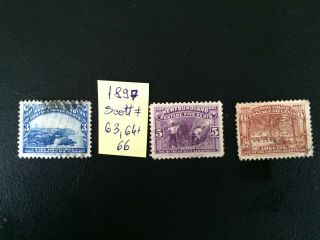 Canada/newfoundland Stamps 1897 3c 5c 6c Scott 63 64 66 Rare