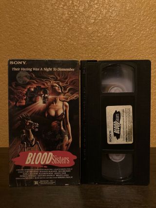 Blood Sisters Vhs Horror Slasher Gore Fest 80s Cult Movie Rare Slip