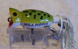 Vintage Arbogast Hula Popper Lure 5/14/20p Frog White Belly 2 "