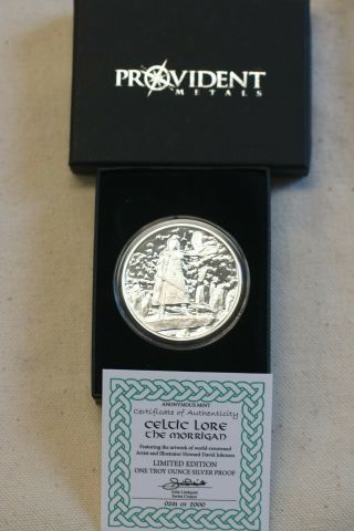 Rare 1 Oz.  999 Silver Proof Gem Morrigad Celtic Lore Series Stock 7