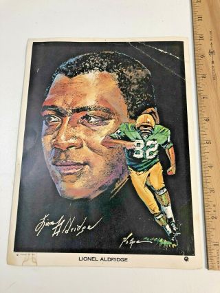 Vintage Rare 8x10 1970 Clark Oil Volpe Card Green Bay Packers Lionel Aldridge