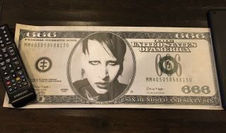 Marilyn Manson Rare Vip Money Poster 619/2600 Rare Limited Bill Please