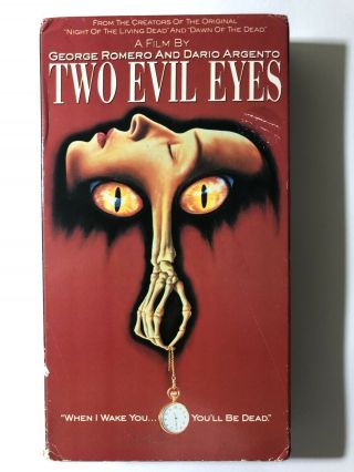 Media Vhs Two Evil Eyes George Romero Dario Argento Horror Rare