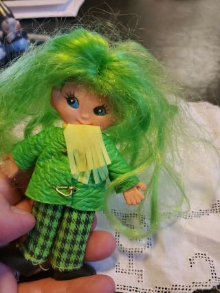 Vintage 1969 Ideal 5 " Flatsy Doll Green