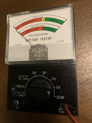 Micronta Analog Battery Tester 22 - 031 Vintage Made In Korea 2